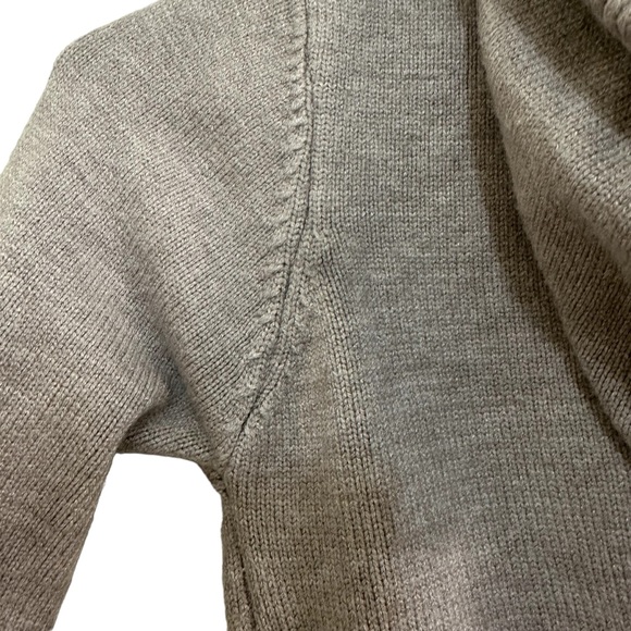 Gray Zip Up Gray Cropped Ribbed Knit Sweater Hoodie - Picture 4 of 6